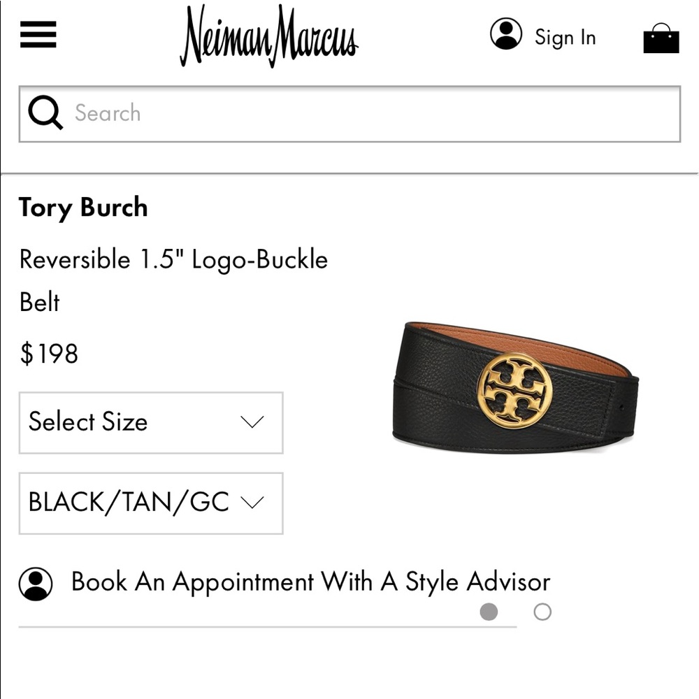 Brand new Tory Burch reversible belt
